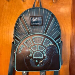 Loungefly Star Wars Unisex Backpack Teal Han Solo Fastest Ship In The Galaxy Bag